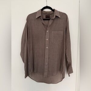 Vintage brown gingham oversized button down